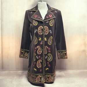 Embroidered Brown Coat